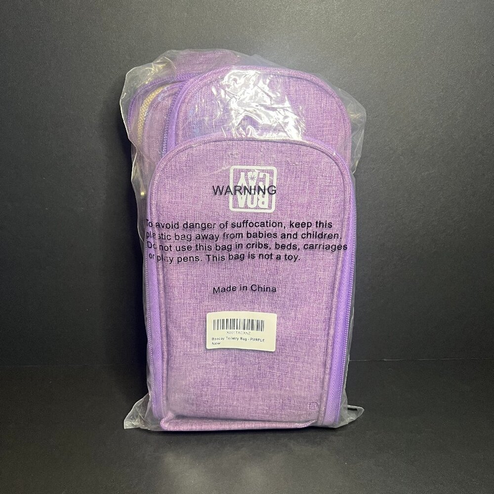 New Boacay Women's Purple Lavender Travel Hanging Shower Toiletry Bag 10 x 8.5"